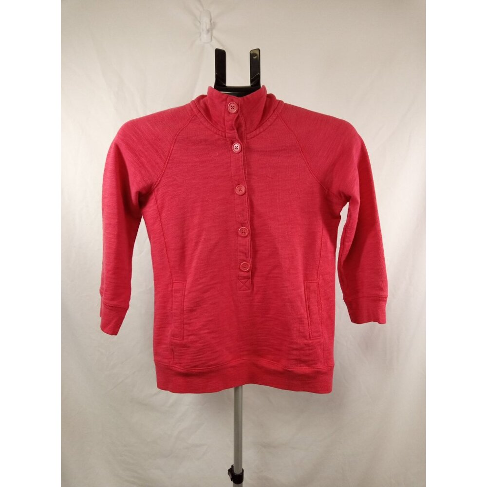 J. Crew Women's Coral Pink Rumpled French Terry Sweater Size Extra-Small